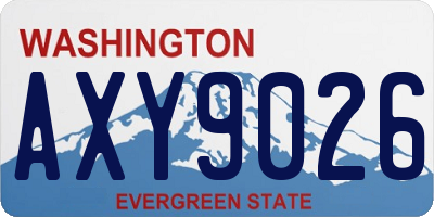 WA license plate AXY9026