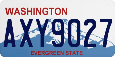 WA license plate AXY9027