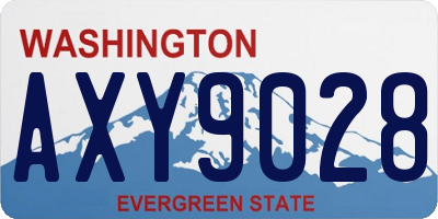 WA license plate AXY9028