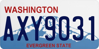 WA license plate AXY9031