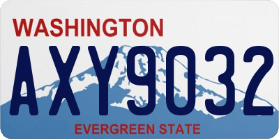 WA license plate AXY9032