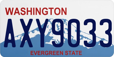 WA license plate AXY9033