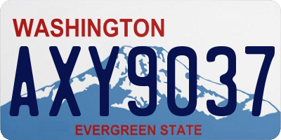 WA license plate AXY9037