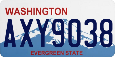 WA license plate AXY9038