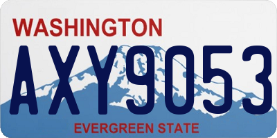 WA license plate AXY9053