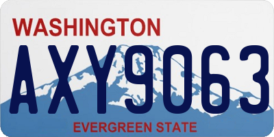 WA license plate AXY9063