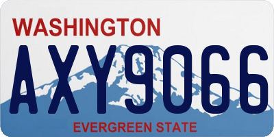 WA license plate AXY9066