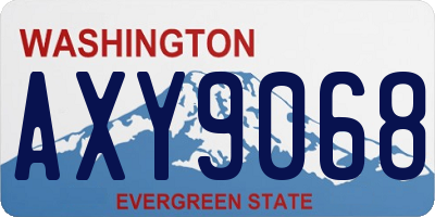 WA license plate AXY9068