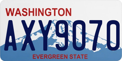 WA license plate AXY9070