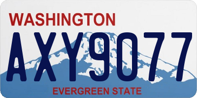 WA license plate AXY9077