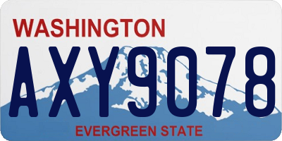 WA license plate AXY9078