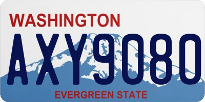 WA license plate AXY9080