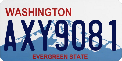 WA license plate AXY9081