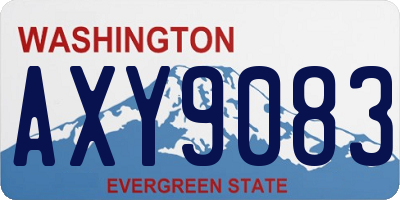 WA license plate AXY9083