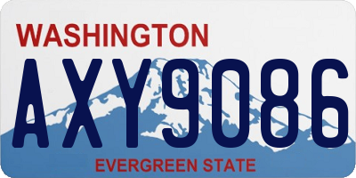 WA license plate AXY9086