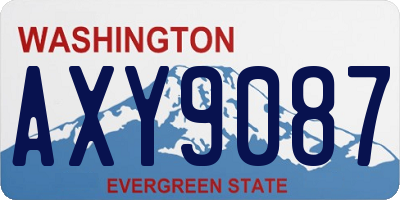 WA license plate AXY9087