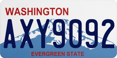 WA license plate AXY9092