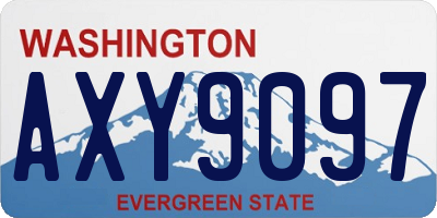 WA license plate AXY9097