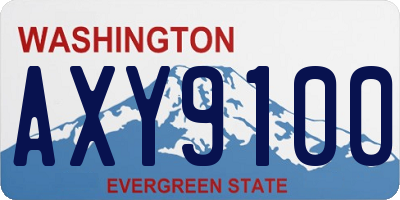 WA license plate AXY9100