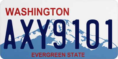WA license plate AXY9101