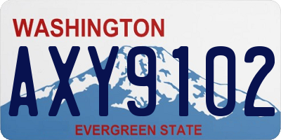 WA license plate AXY9102