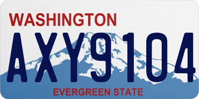 WA license plate AXY9104