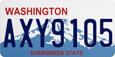 WA license plate AXY9105