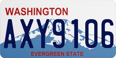 WA license plate AXY9106
