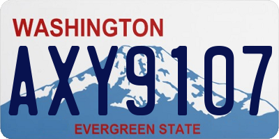 WA license plate AXY9107