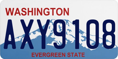WA license plate AXY9108