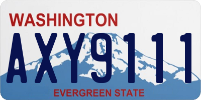 WA license plate AXY9111