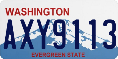 WA license plate AXY9113