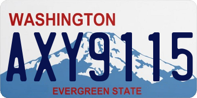 WA license plate AXY9115