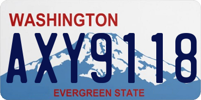WA license plate AXY9118