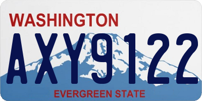 WA license plate AXY9122