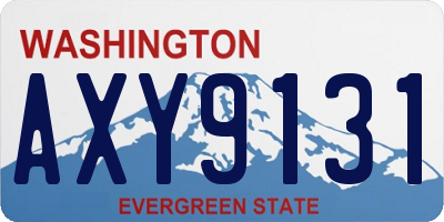 WA license plate AXY9131