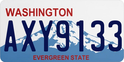WA license plate AXY9133