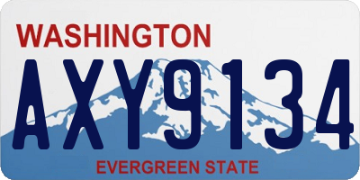 WA license plate AXY9134