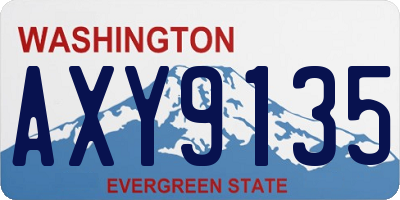 WA license plate AXY9135