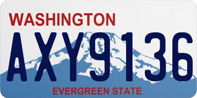 WA license plate AXY9136