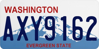 WA license plate AXY9162