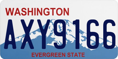WA license plate AXY9166