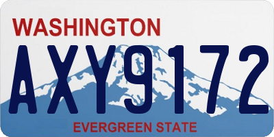 WA license plate AXY9172