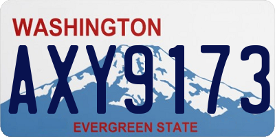 WA license plate AXY9173