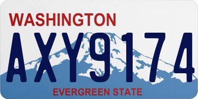 WA license plate AXY9174