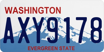 WA license plate AXY9178