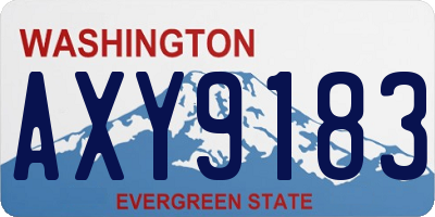 WA license plate AXY9183