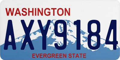 WA license plate AXY9184