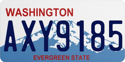 WA license plate AXY9185