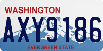 WA license plate AXY9186